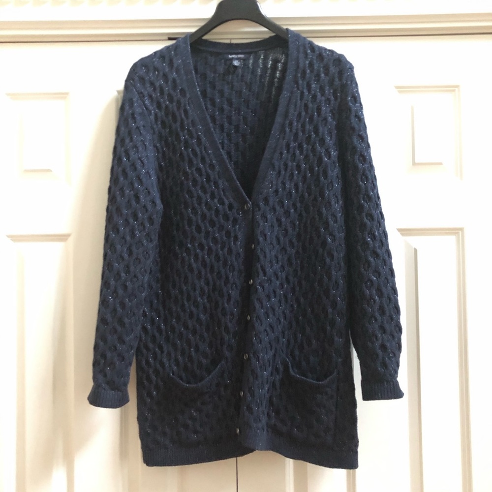 Lands end metallic cable sweater